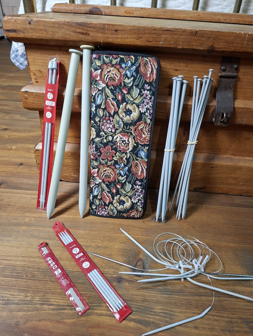 Tapestry Knitting Needle Case Carrier Organizer + Multitude Of Knitting Needles